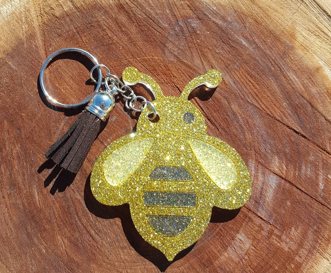 Resin Bee Keychain