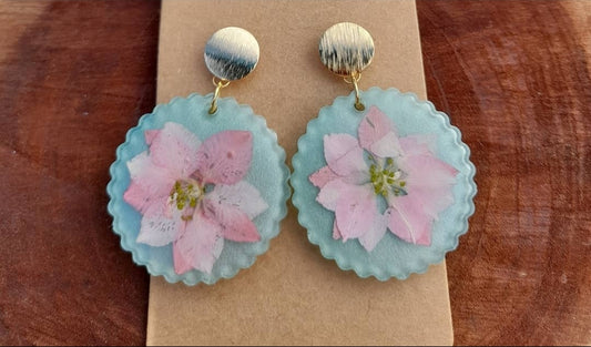 Resin Light Blue Earrings